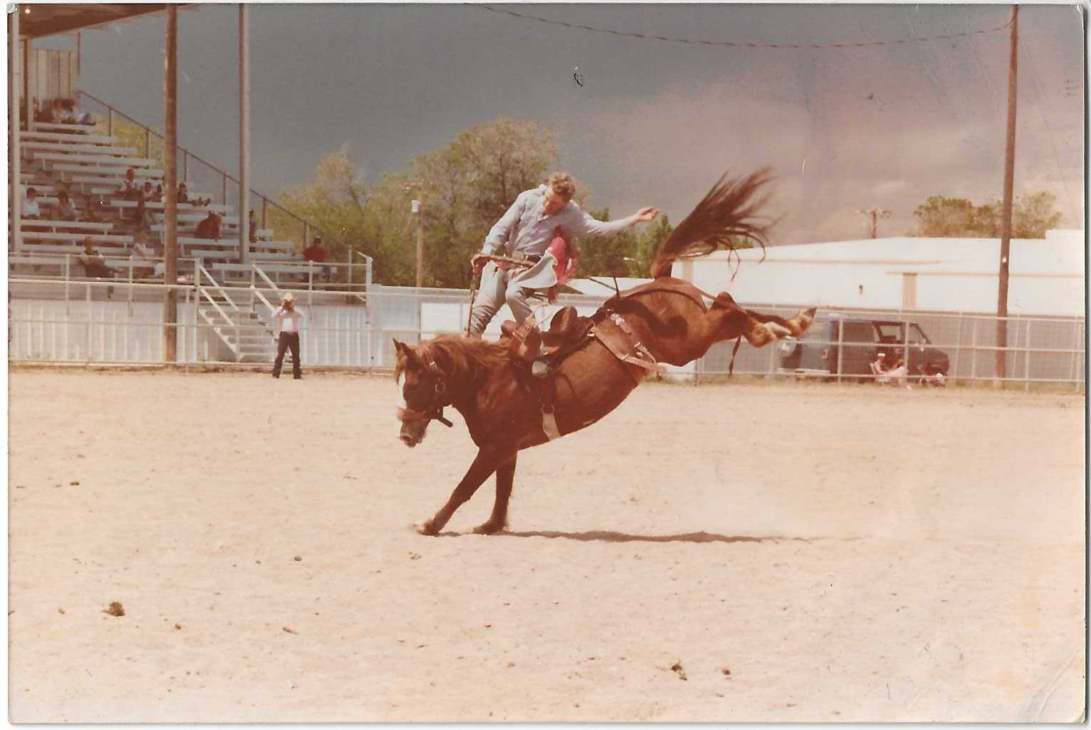 man on a bucking horse